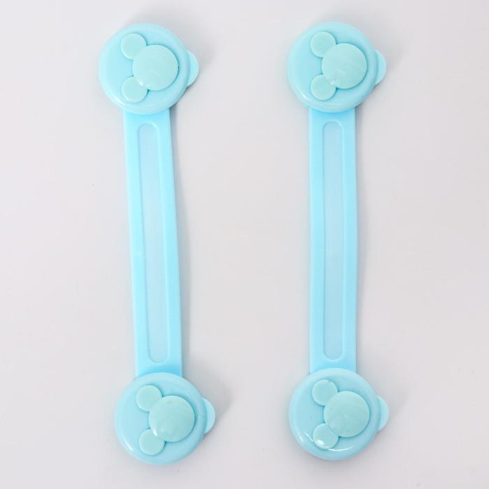 Блокиратор двери гибкий, набор 2 шт., цвет голубой