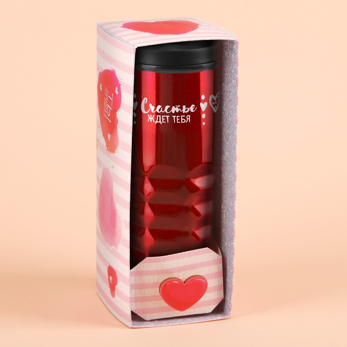 Набор "Тому, кого очень люблю": термостакан 550 мл, значок