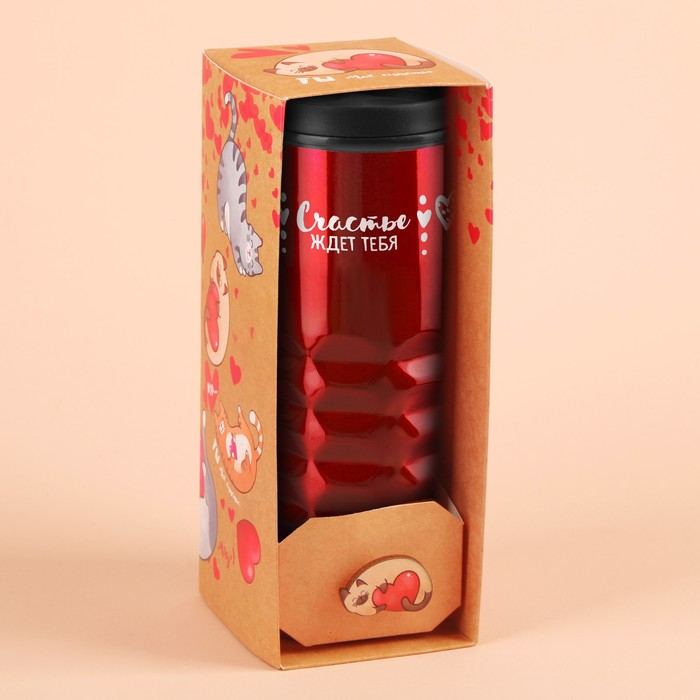 Набор "С любовью": термостакан 550 мл, значок