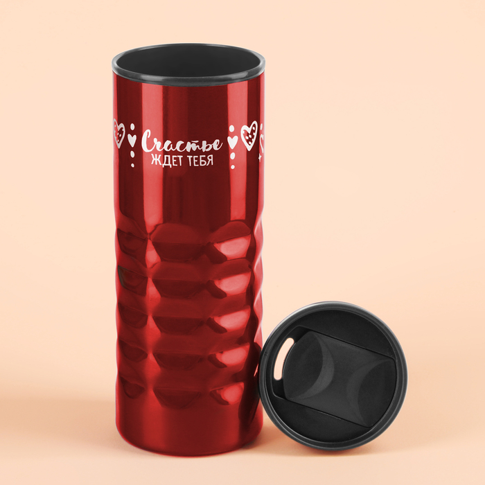 Набор "Люблю тебя": термостакан 550 мл, мыльные лепестки, свеча