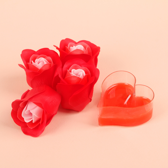 Набор "Люблю тебя": термостакан 550 мл, мыльные лепестки, свеча