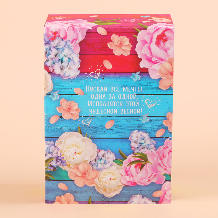 Набор "8 Марта. Пионы": термостакан 550 мл, мыльные лепестки, свеча