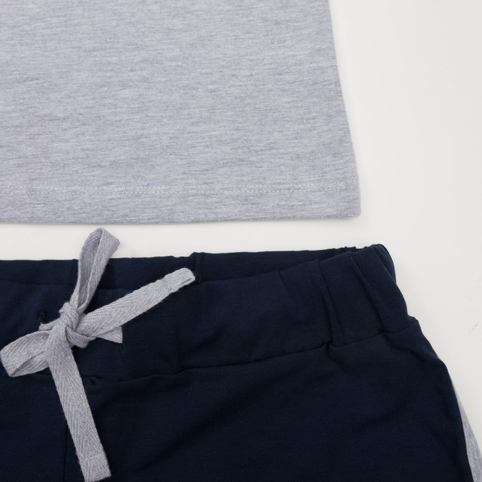 Комплект для девочки (футболка,шорты), рост 158 см, цвет серый меланж