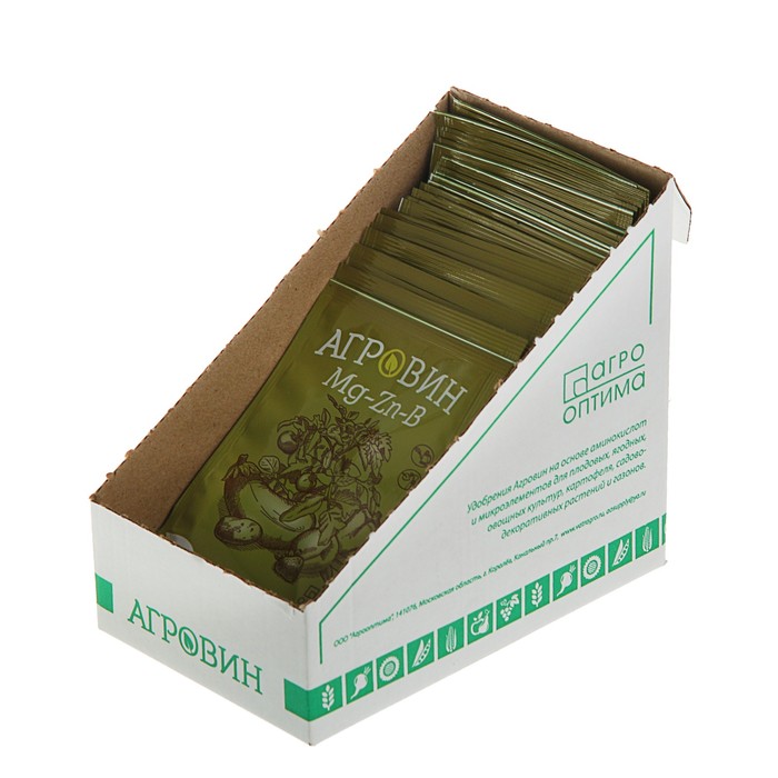 Удобрение Агровин Mg-Zn-B (магни-цинк-бор), 3 г