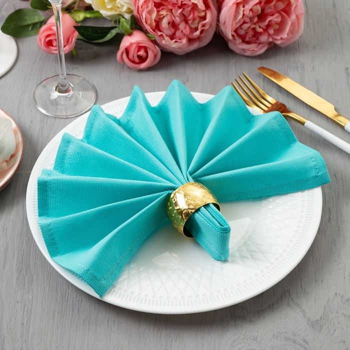 Набор салфеток "Этель" Мятная карамель 40х40 см - 4 шт, рогожка 100% хлопок