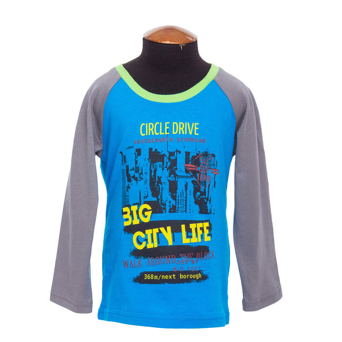 Футболка для мальчика, рост 104 см, цвет синий серый DS0085/9/25