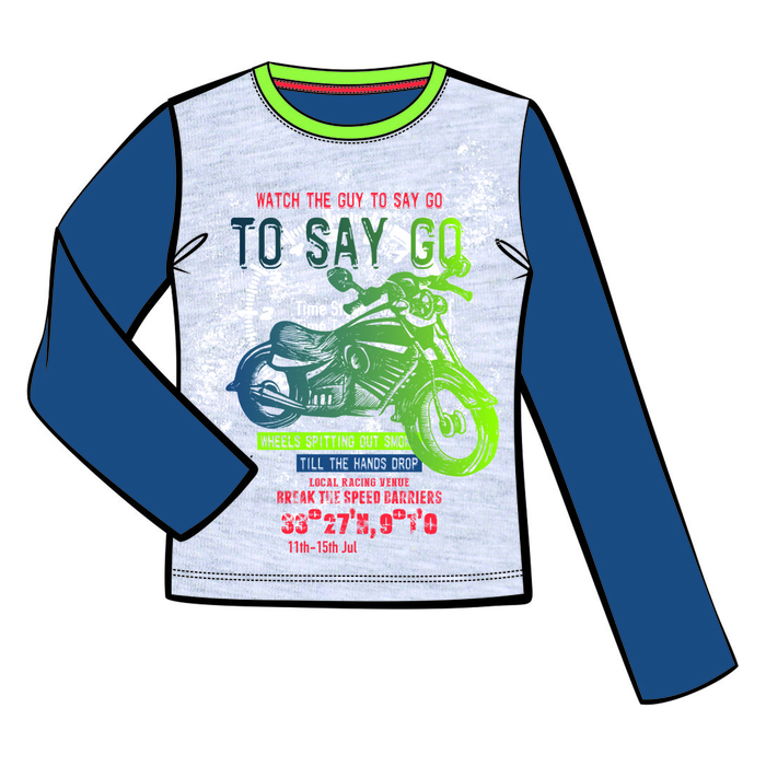 Футболка для мальчика, рост 92 см, цвет синий серый DS0086/25/10