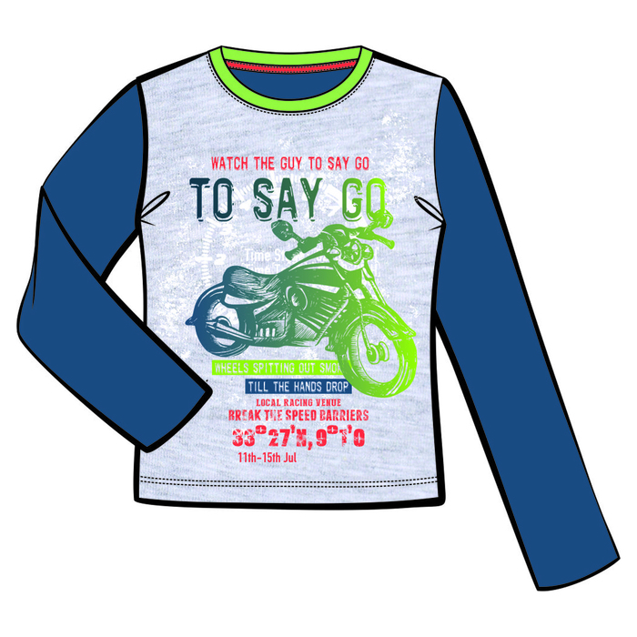 Футболка для мальчика, рост 98 см, цвет синий серый DS0086/25/10