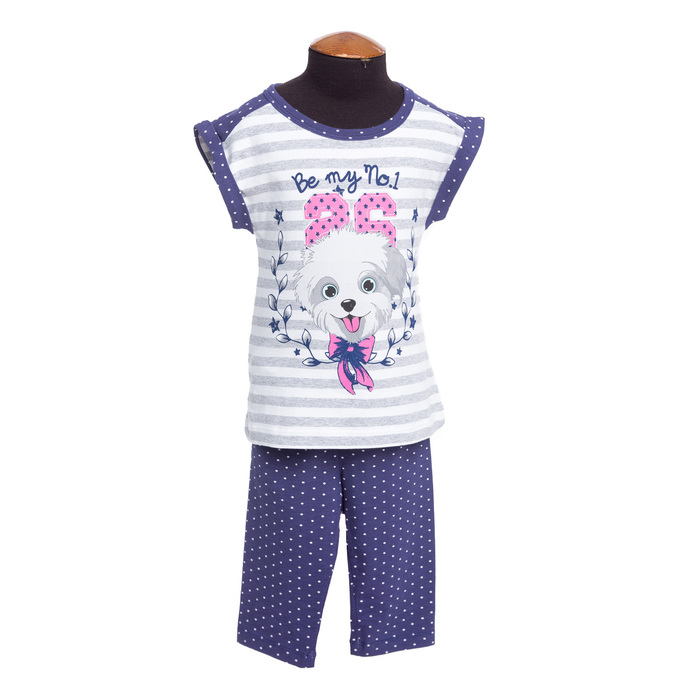 Комплект (футболка+бриджи) для девчоки, рост 92 см, цвет синий DS0026/10