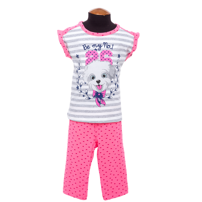 Комплект (футболка+бриджи) для девчоки, рост 86 см, цвет розовый DS0026/4