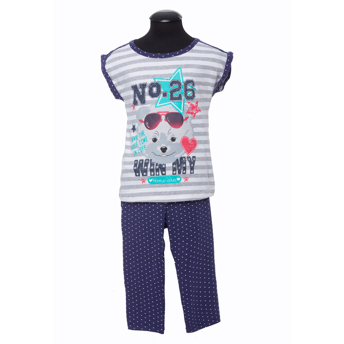 Комплект (футболка+бриджи) для девчоки, рост 122 см, цвет синий DS0036/10