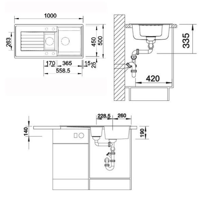 Мойка кухонная BLANCO ZIA 6S SILGRANIT, антрацит