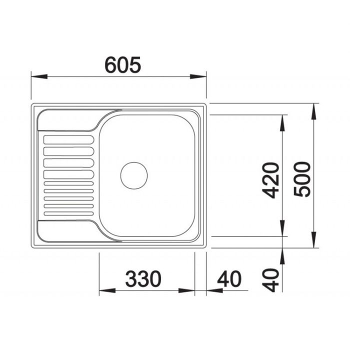 Мойка кухонная BLANCO TIPO 45 S mini, нержавеющая сталь "декор"