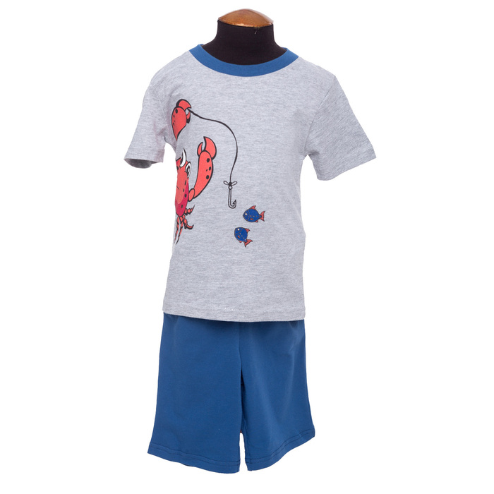 Комплект (футболка+шорты) для мальчика, рост 92 см, цвет синий серый DS0068/25
