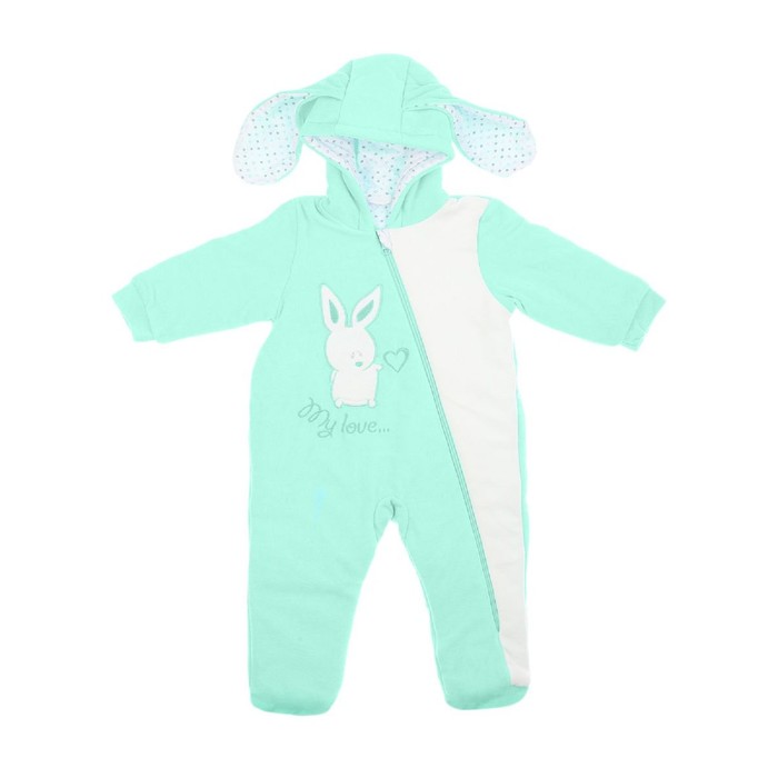 Комбинезон "Банни" детский, рост 80 см, цвет мятный Е0006