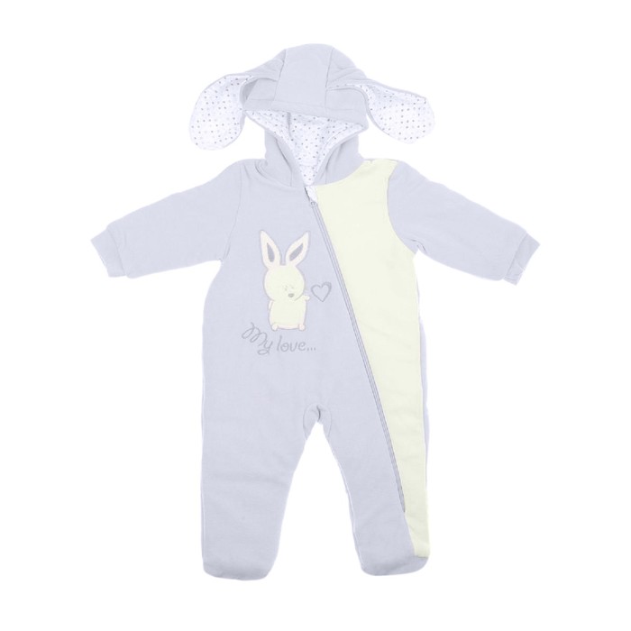 Комбинезон "Банни" детский, рост 74 см, цвет серый Е0006