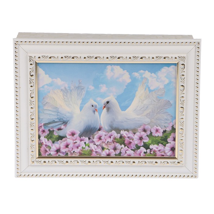 Ключница "Пара голубей" багет Я2 18х23х5 см