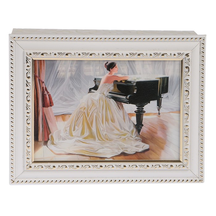 Ключница   "Девушка у рояля" багет  18х23х5 см