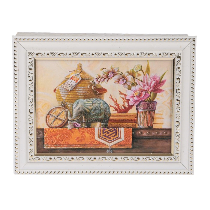 Ключница "Натюрморт со слоном" багет  18х23х5 см