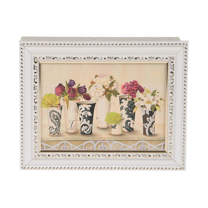 Ключница  "Цветы в вазах" багет  18х23х5 см