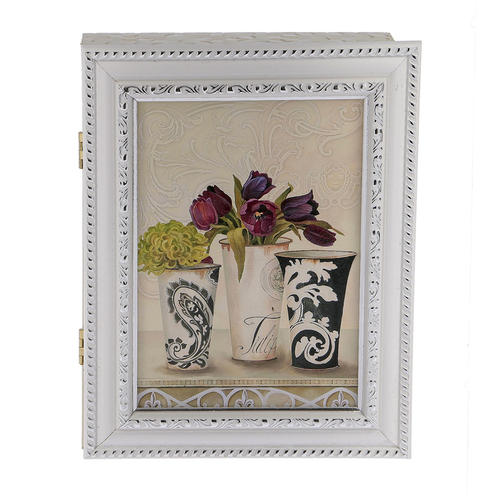 Ключница  "Яркие цветы" багет  18х23х5 см