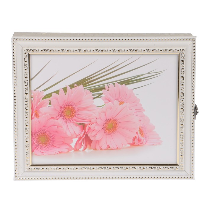 Ключница  "Розовые астры" багет  25х30х5 см