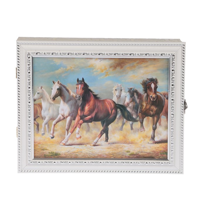 Ключница  "Лошади" багет 25х30х5 см