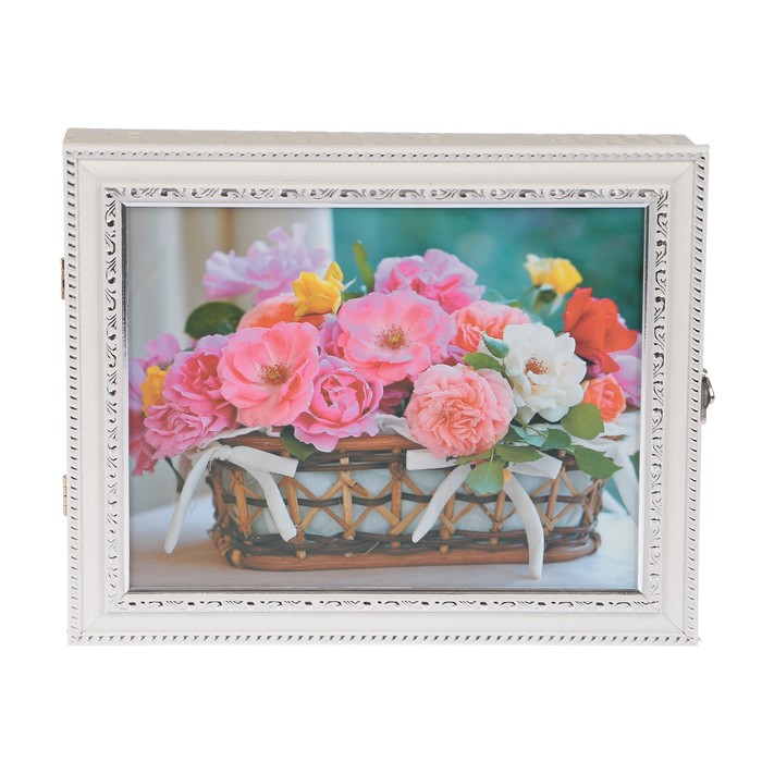 Ключница  "Букет в корзинке" багет  25х30х5 см