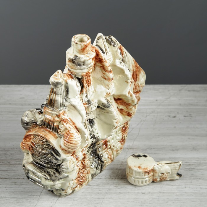 Коньячный набор "Корабль призрак" 1,5 л, мрамор, 7 предметов