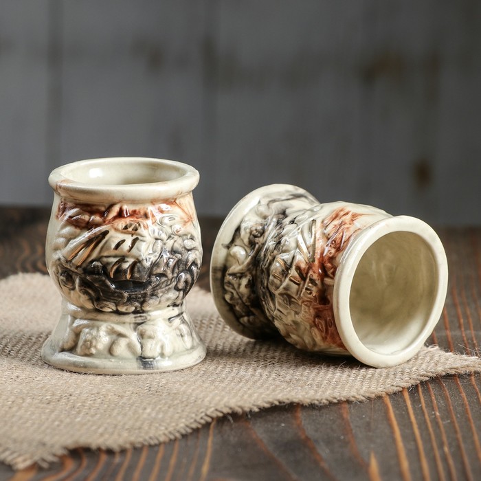 Коньячный набор "Корабль жемчужина" 1,5 л, шамот, 7 предметов