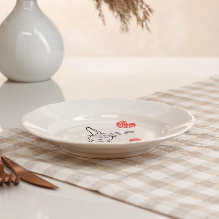 Тарелка "Зайчик в венке"