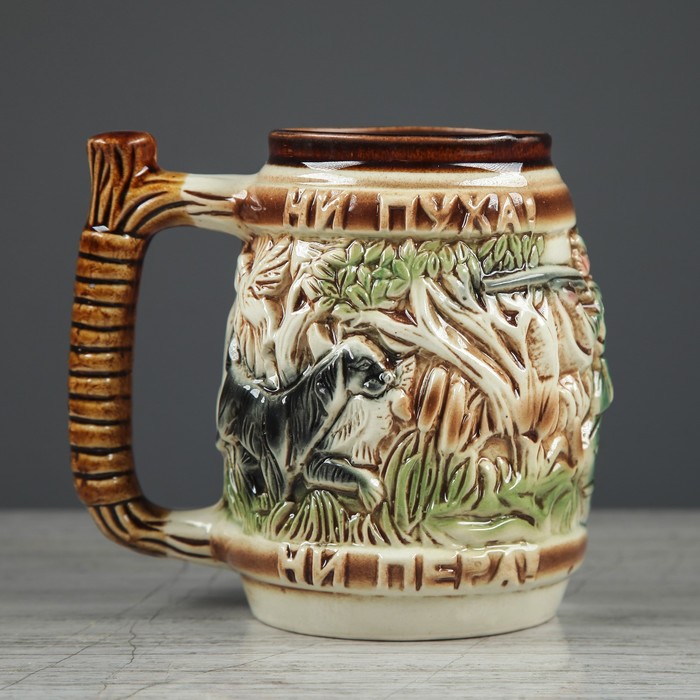 Кружка для пива 1 л "Дичь", цветная