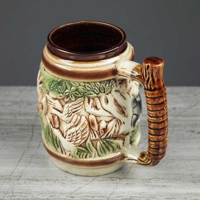 Кружка для пива 1 л "Дичь", цветная