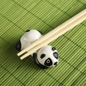 Подставка для китайских палочек 'Панда', бело-черная, керамика, 6х2.5 см Ош