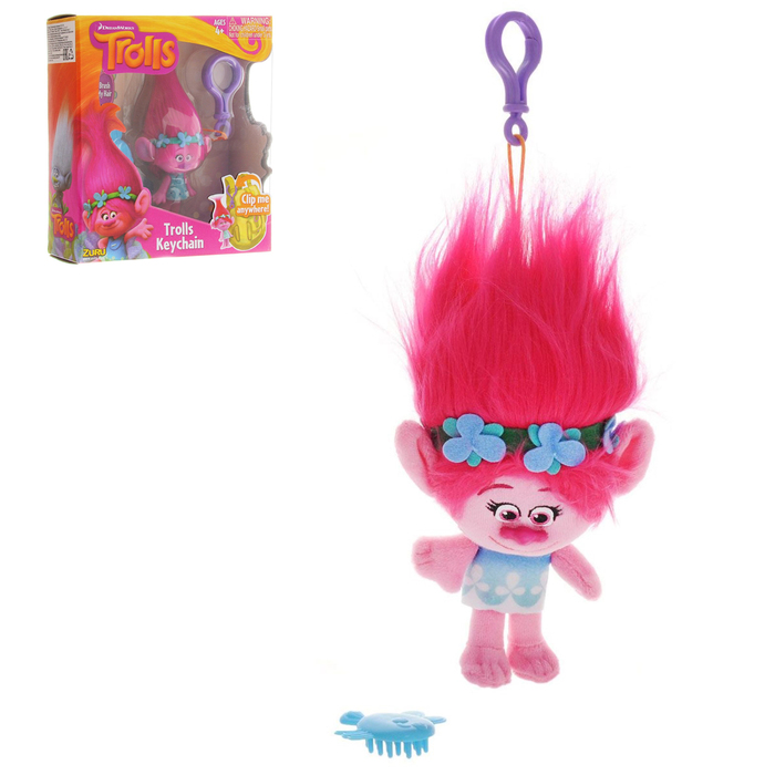 Фигурка-брелок "Тролли" с расчёской, МИКС
