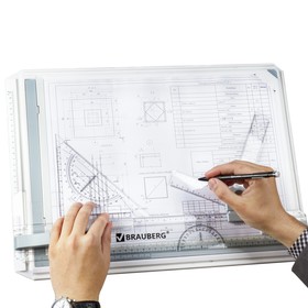Доска чертёжная А3, BRAUBERG, с рейсшиной, треугольником и чертёжным узлом от Сима-ленд