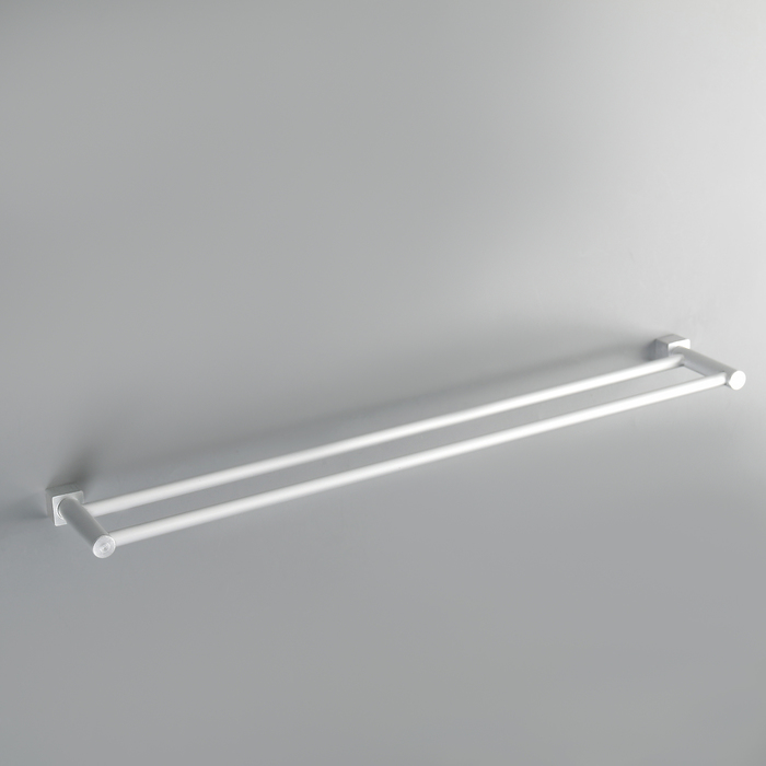 Держатель для полотенец двойной, алюминий"Куб"