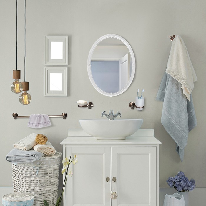 Набор для ванной комнаты, 6 предметов, алюминий, цвет бронза