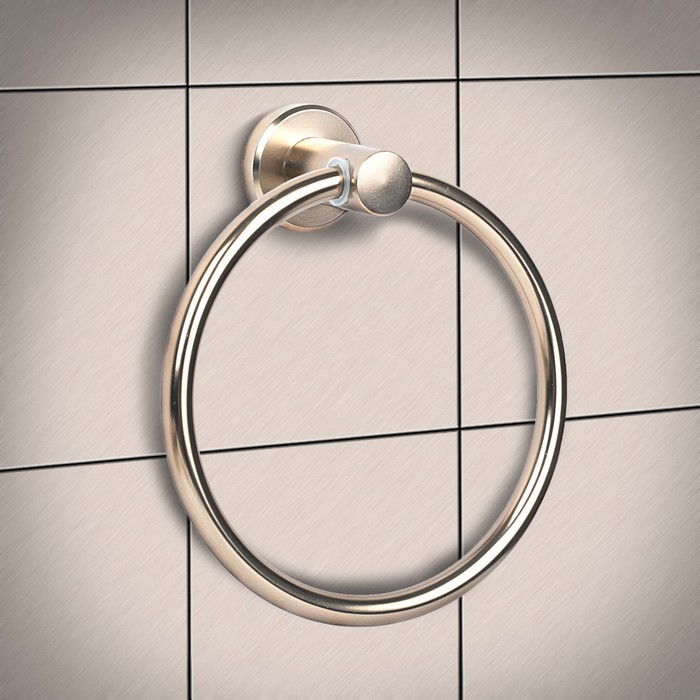 Держатель для полотенца кольцо 17х17х5, алюминий, цвет бронза