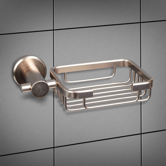 Мыльница настенная 18х10х5 см, алюминий, цвет бронза