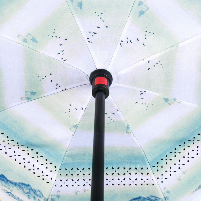 Зонт наоборот "Летний день", механический, R=58см, цвет чёрный