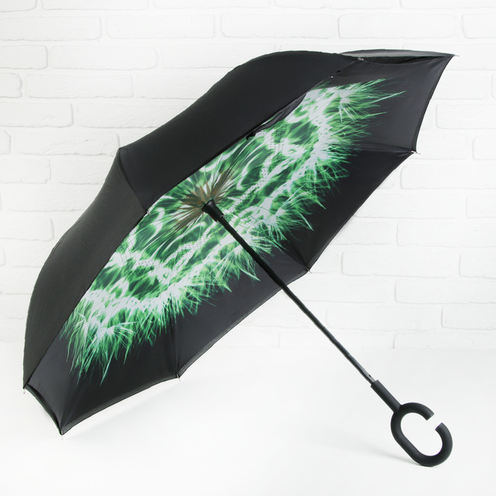 Зонт наоборот "Фейерверк", механический, R=58см, цвет чёрный