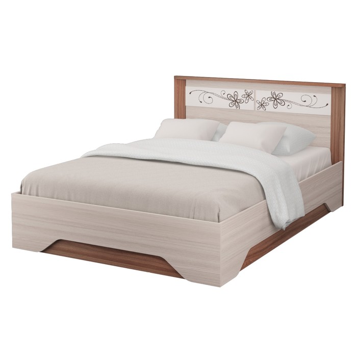 Кровать 1400 Виола-3, с основанием, 2058х1454х935, Ясень темный/Ясень светлый