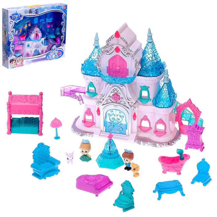 Замок для кукол "Холодное царство" с аксессуарами, звуковые эффекты