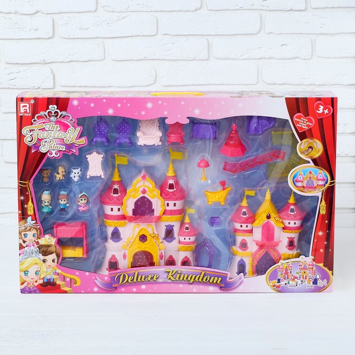 Замок для кукол "Дворец" с мебелью и фигурками, звуковые эффекты
