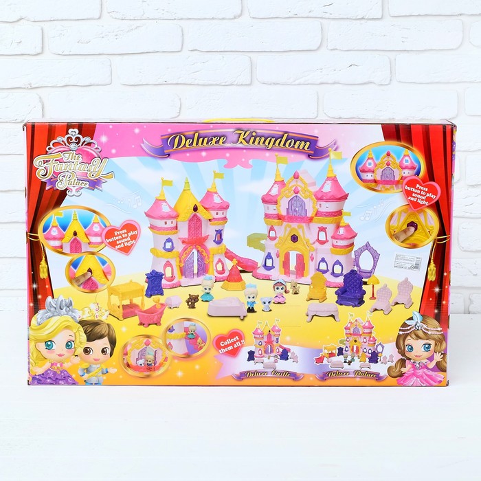 Замок для кукол "Дворец" с мебелью и фигурками, звуковые эффекты