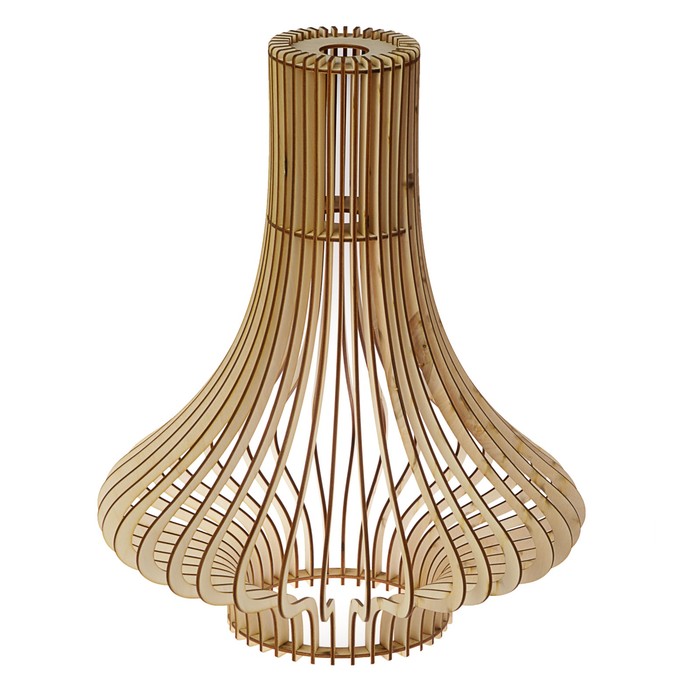 Абажур деревянный "Башня", 45х37см