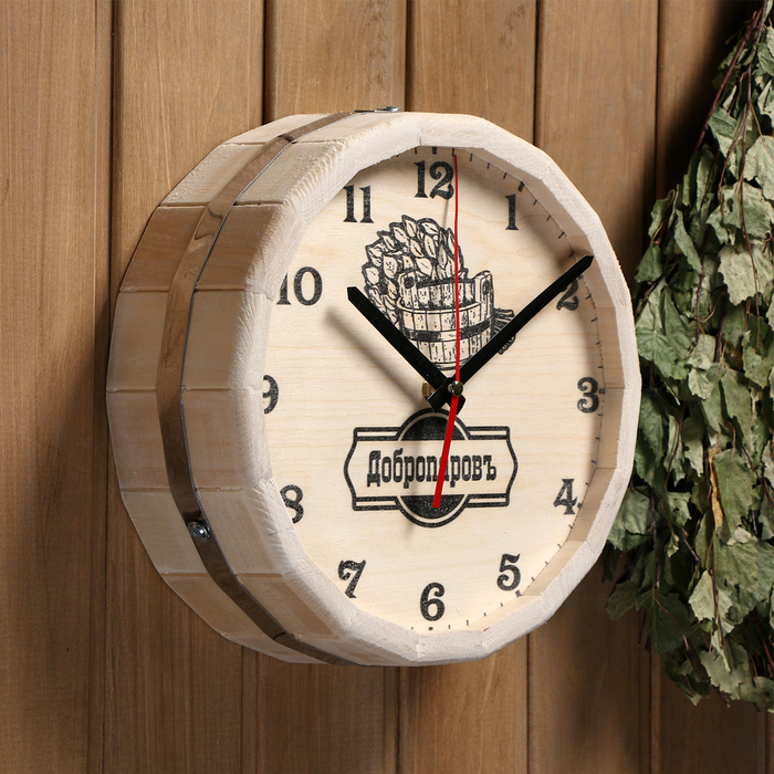 Часы банные бочонок "Добропаровъ"