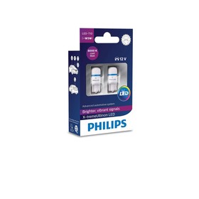 

Светодиодная лампа PHILIPS X-treme Vision, T10 W5W(W2.1x9.5d), 12В, 2,1Вт, 2шт.,127998000KX2 35290