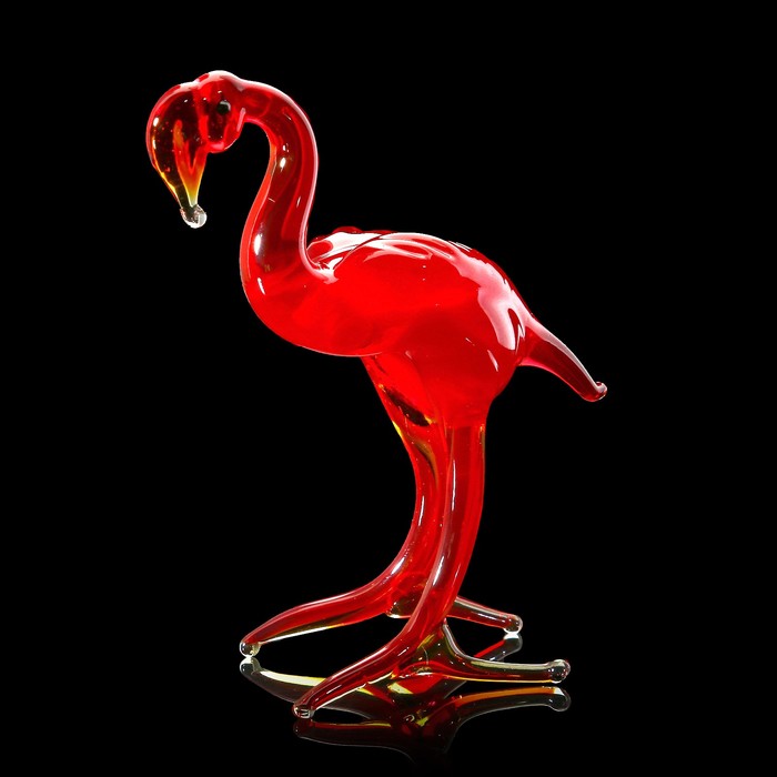 Сувенир стекло средняя фигурка "Фламинго" 7х5х2 см